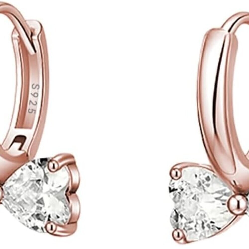 Sterling Silver Love Bow Hoop Earrings for Women Teens CZ Jewelry Gift